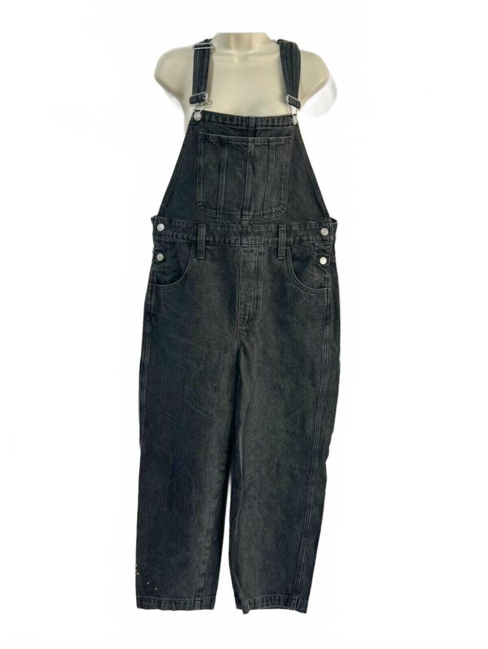 Madewell Black Denim Jeans Carpenters Bib Overalls MA793 | Women’s Size Large